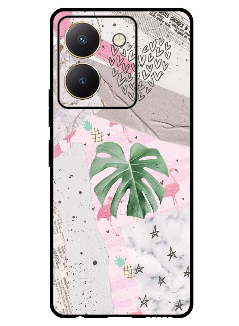 Theodor Protective Case Anti Scratch Shock Proof Bumper Cover For Vivo Y27s Heart Leaves - Image 1