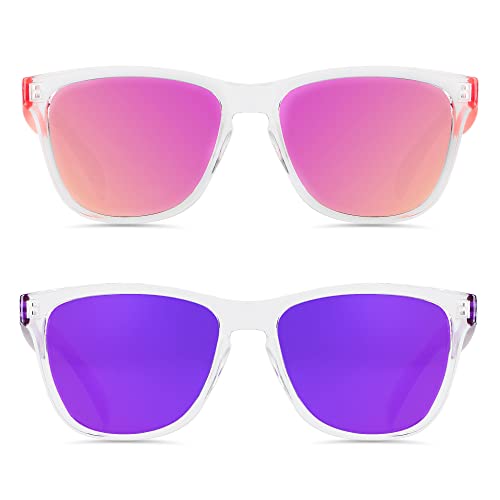 ANDWOOD Sunglasses for Women Men Mirrored UV Protection Cute Fun Teen Girls Sun glasses Outdoor Running Shades Mirror Hot Pink Purple - Image 3