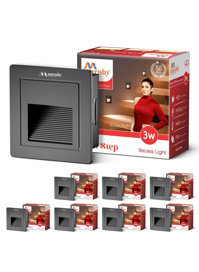 Murphy 3W Wall Step Conceal Light Outdoor and Indoor LED Foot Light with Aluminium IP65 Grade Waterproof Body : Warm White, Pack of 8 - Image 1