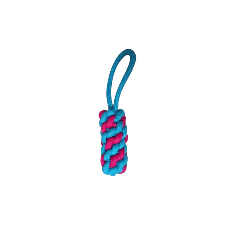 Misu Pet Store Twist Rope pet Item Shaped with Curve Hook for Grip or chew use with Round Rope Ends Works in tug Game Indoor Activity with bite Handle That fits jaw Hold Comfortably Blue - Orange - Image 3