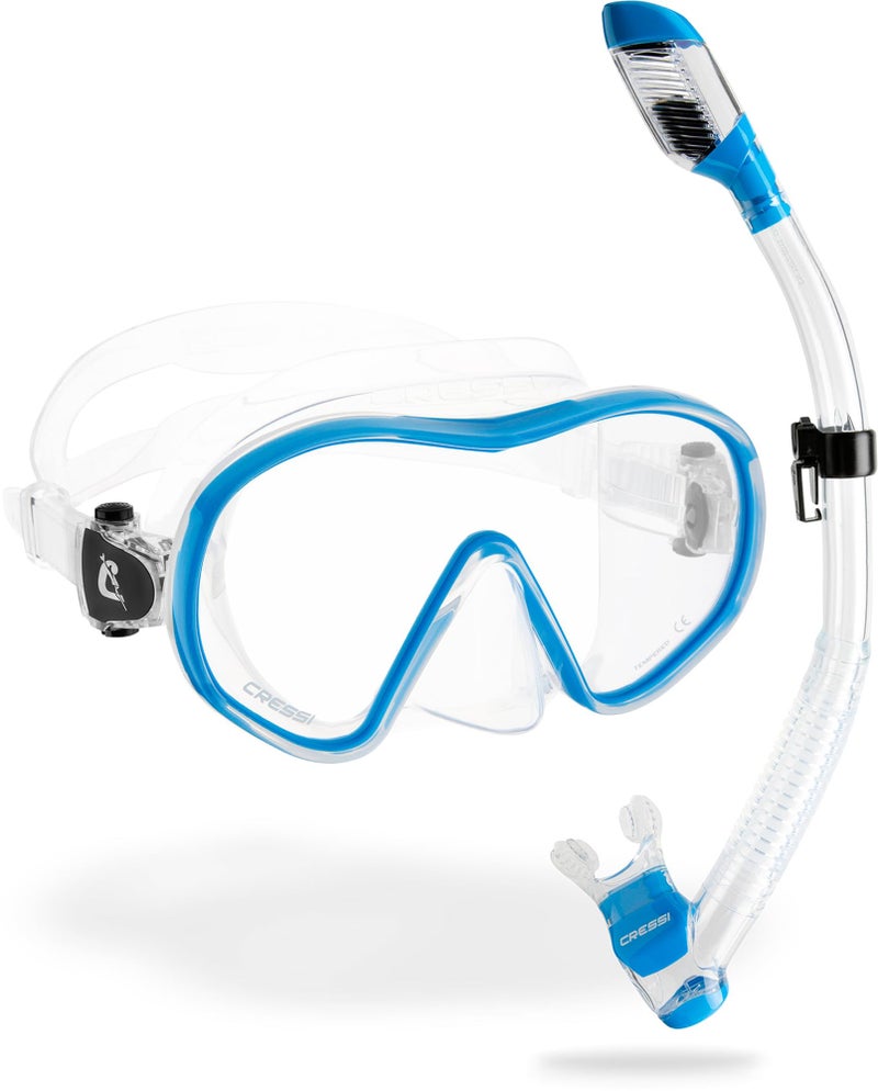 Cressi F-Dual & Supernova Dry Mask & Snorkel Kits, Black/Red - Image 2
