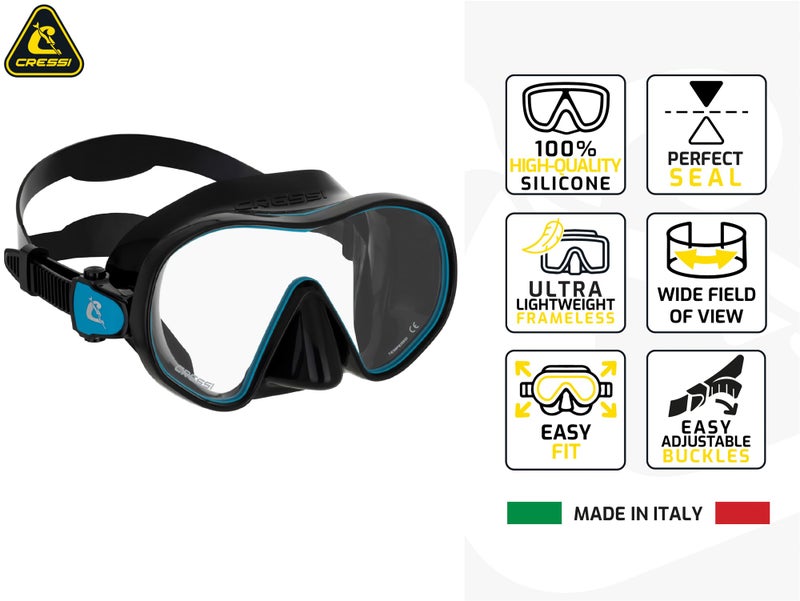 Cressi F-Dual & Supernova Dry Mask & Snorkel Kits, Black/Red - Image 3