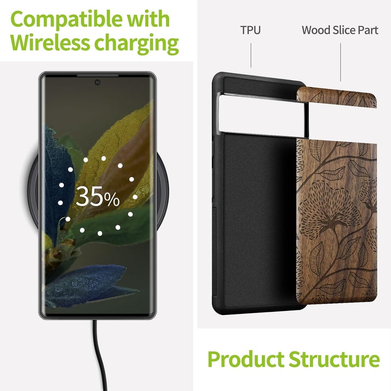 Lightweight Carveit Wood Case for Pixel 8 Pro Case [Natural Wood & Black Soft TPU] Shockproof Protective Unique Wooden Cover Compatible with Google Pixel 8 Pro (Dotted Floral Bloom-Walnut) Globally popular universal design Hardness boosted processed substance Quick available purchase options Secure equipped warehouse Repeated detach compatible build Stable local goods source Cross-location transit friendly build Flexible trendy construction Minimal design All region coverage Easy store & transit build Gulf market standard build Storage transit efficiency build Low maintenance Indoor outdoor all-purpose fit Backup reserve local stock Wide usage compatibility All user group compatible Occasional & permanent usable Global assemble options Mountain region eligible ship KSA local stock All storage type compatible Nationwide courier network - Image 4