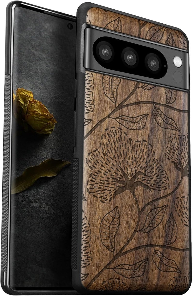 Lightweight Carveit Wood Case for Pixel 8 Pro Case [Natural Wood & Black Soft TPU] Shockproof Protective Unique Wooden Cover Compatible with Google Pixel 8 Pro (Dotted Floral Bloom-Walnut) Globally popular universal design Hardness boosted processed substance Quick available purchase options Secure equipped warehouse Repeated detach compatible build Stable local goods source Cross-location transit friendly build Flexible trendy construction Minimal design All region coverage Easy store & transit build Gulf market standard build Storage transit efficiency build Low maintenance Indoor outdoor all-purpose fit Backup reserve local stock Wide usage compatibility All user group compatible Occasional & permanent usable Global assemble options Mountain region eligible ship KSA local stock All storage type compatible Nationwide courier network - Image 1