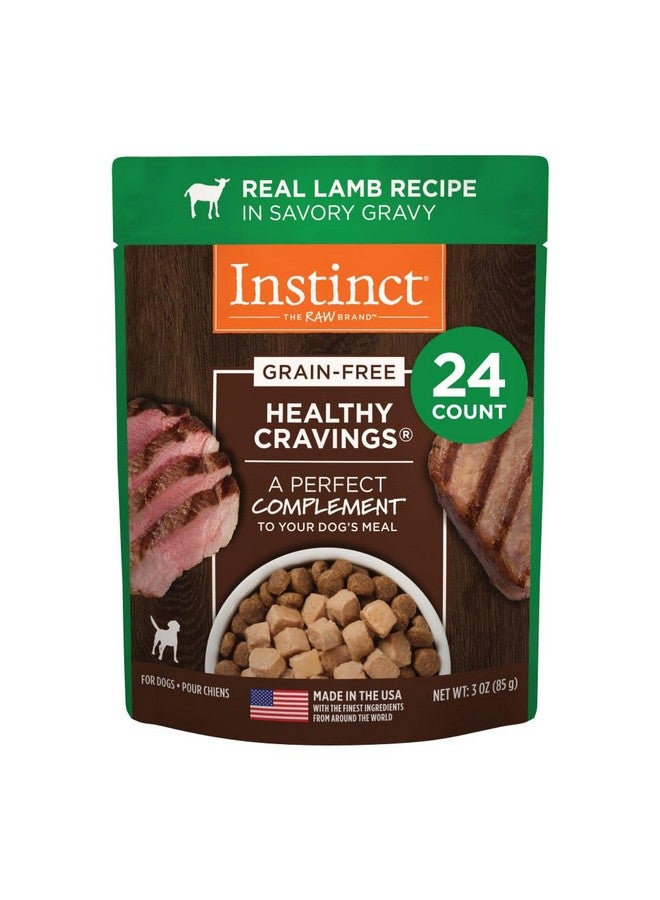غريزة طعام الكلاب الرطب الطبيعي "إنستينكت هيلثي كرافينغز"، خالي من الحبوب - لحم ضأن حقيقي، 3 أونصات (عبوة من 24 كيسًا) - Image 1