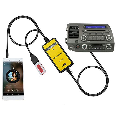 Yomikoo AUX Cord, Car Audio USB AUX Input Adapter Stereo CD Changer Compatible with Honda Accord 2003-2011/City 2002-2011/CRV 2005-2011/Civic 2006-2011/Odyssey 2005-2011 - Image 1