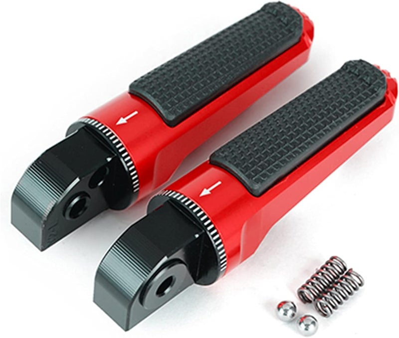 Wivplex CNC Motorcycle Rear Passenger Foot Pegs - Red - Image 1