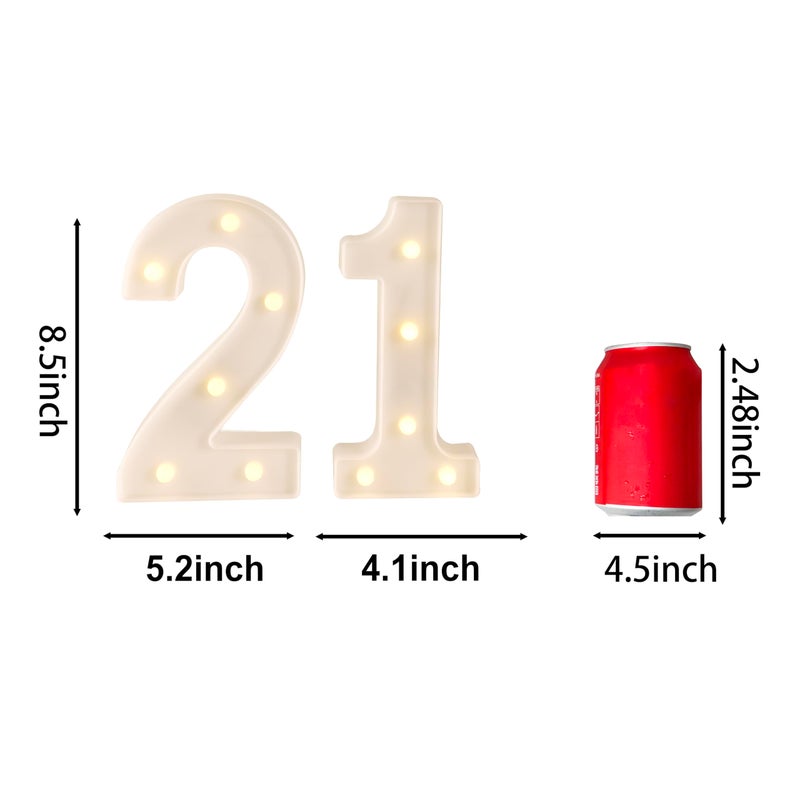 Funsky 21st Birthday Decorations for Her Him,21st Birthday Centerpieces Table Decorations for Women Men,Light Up Numbers 21 Sign for Party Backdrop Wall Decor for 21 Wedding Anniversary Decoration - Image 5