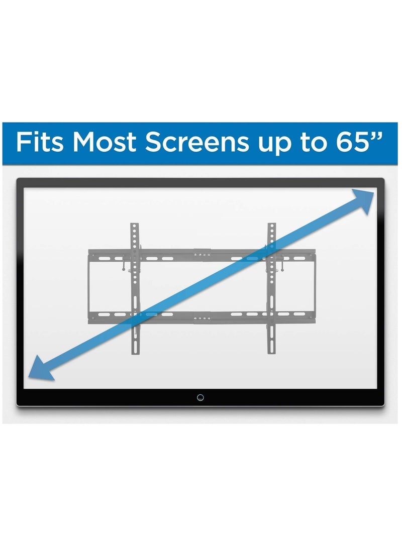 ELTRAZONE TV Stand/Television Stands for 32-65 Inch TV. Wall Mount TV Stand with Rugged Double Arm Bracket, Standard Load-bearing 32"-65", Maximum size 65inch, Holds Up to 40kg (32-65 Inch, BLACK) - Image 3