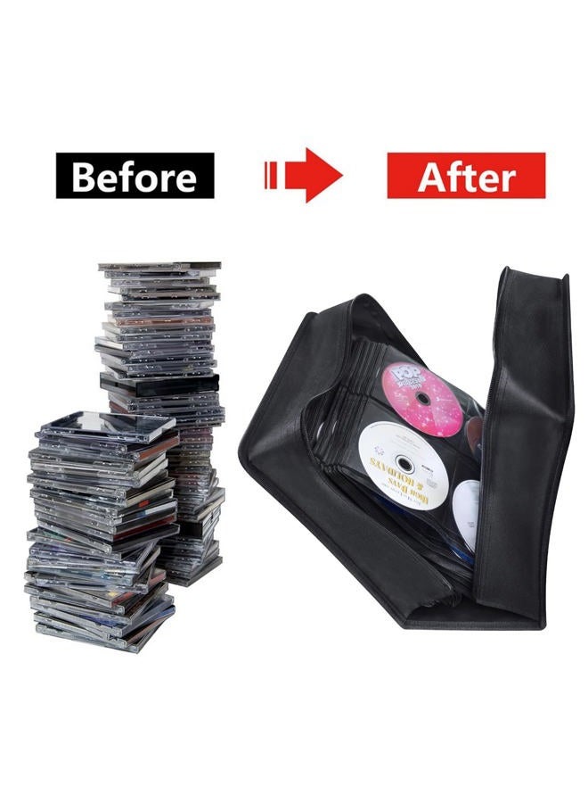 Siveit 400 Capacity CD/DVD Case Wallet VCD Storage Holder Booklet Album Box Binder, Blue, White binder, Portable - Image 4