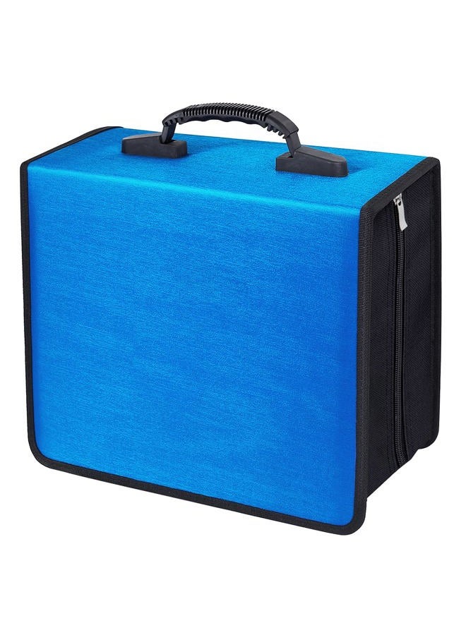 Siveit 400 Capacity CD/DVD Case Wallet VCD Storage Holder Booklet Album Box Binder, Blue, White binder, Portable - Image 1