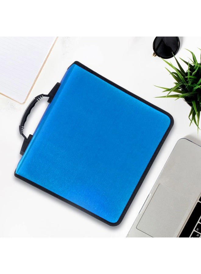Siveit 400 Capacity CD/DVD Case Wallet VCD Storage Holder Booklet Album Box Binder, Blue, White binder, Portable - Image 5