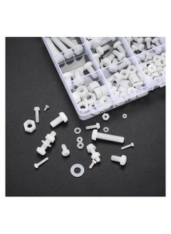 Generic 447 PCS White Nylon Plastic Pan Round Head Screws Bolts and Nuts and Gaskets, Metric Full Threaded Hex Head Screws Bolts and Nuts and Washers Assortment Set - M2/M2.5/M3/M4/M5/M6, for Home Repairs  - Image 4