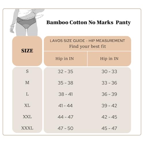 Lavos Bamboo Cotton Panties for Women, Comfortable Soft Mid-Waist Hipster Panty with Thin Inner Elastic, Anti-Bacterial Odour Free Underwear for Womens, Seamless No Visible Briefs for Ladies (L) - Image 2