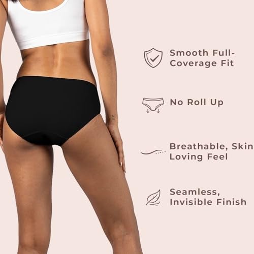 Lavos Bamboo Cotton Panties for Women, Comfortable Soft Mid-Waist Hipster Panty with Thin Inner Elastic, Anti-Bacterial Odour Free Underwear for Womens, Seamless No Visible Briefs for Ladies (L) - Image 5