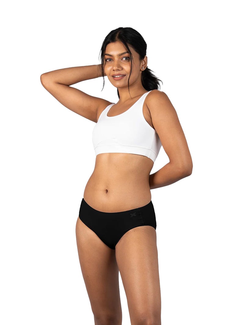 Lavos Bamboo Cotton Panties for Women, Comfortable Soft Mid-Waist Hipster Panty with Thin Inner Elastic, Anti-Bacterial Odour Free Underwear for Womens, Seamless No Visible Briefs for Ladies (L) - Image 1