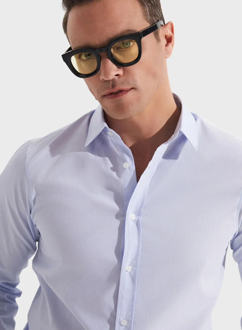 JUNE Striped Slim Fit Shirt