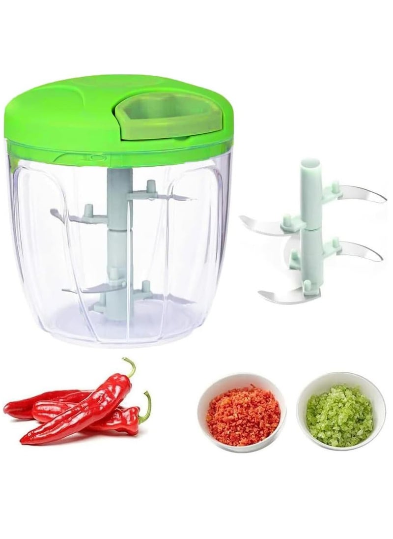 Juxin - Pull chopper 5 Blade 900 ml, manual chopper, mixer, vegetable slicer, food chopper, multicolour - Image 1
