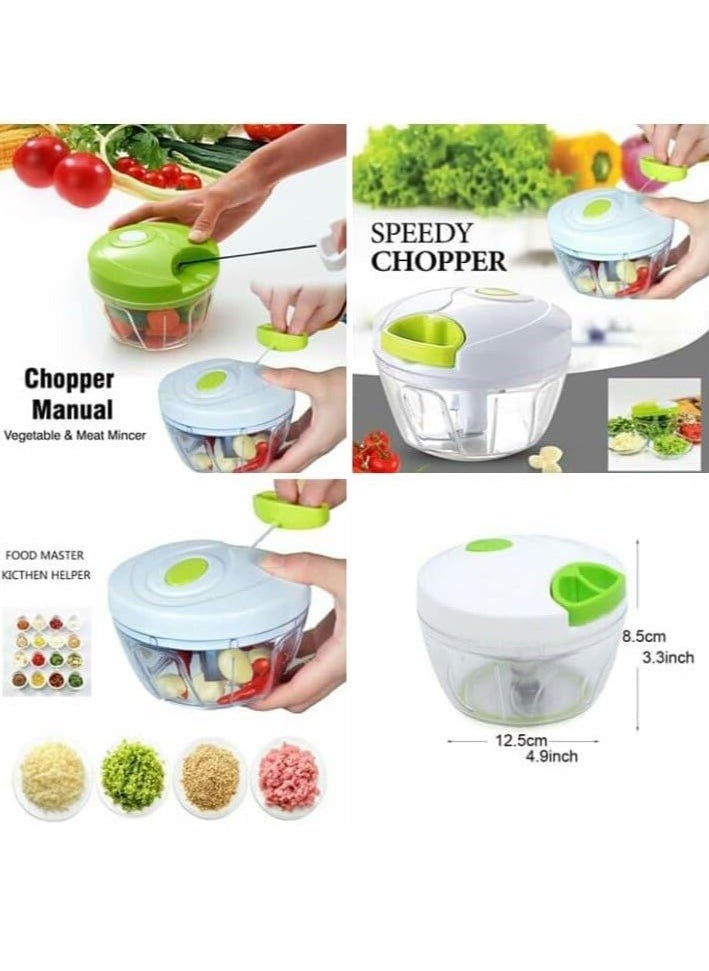 Juxin - Pull chopper 5 Blade 900 ml, manual chopper, mixer, vegetable slicer, food chopper, multicolour - Image 1