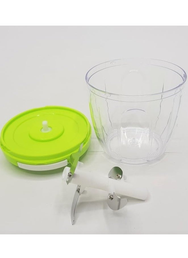 Juxin - Pull chopper 5 Blade 900 ml, manual chopper, mixer, vegetable slicer, food chopper, multicolour - Image 1