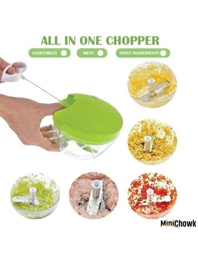 Juxin - Pull chopper 5 Blade 900 ml, manual chopper, mixer, vegetable slicer, food chopper, multicolour - Image 1