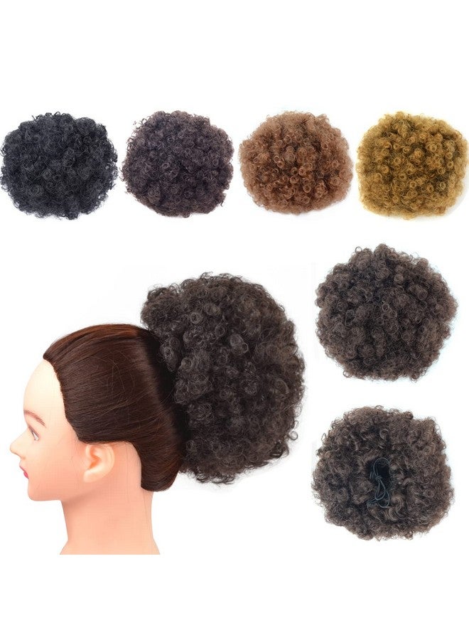 يتبيت وصلة ذيل حصان أفرو منتفخة برباط قصير، ذيل حصان صناعي أفرو كينكي مجعد منتفخ لمشبك شعر طبيعي على قطع شعر كعكة ذيل حصان مجعد برباط غريب (كبير 4) - Image 1