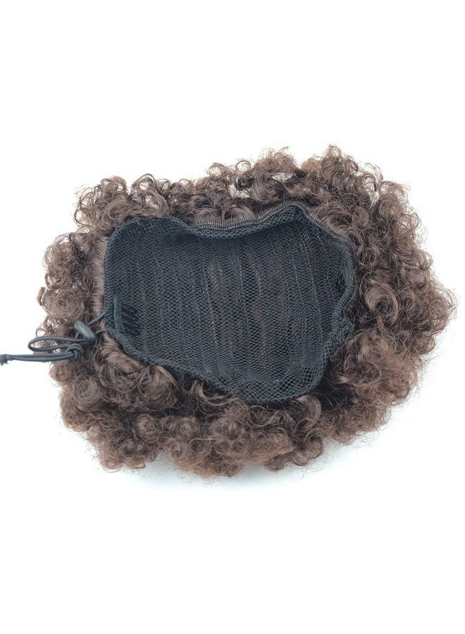 يتبيت وصلة ذيل حصان أفرو منتفخة برباط قصير، ذيل حصان صناعي أفرو كينكي مجعد منتفخ لمشبك شعر طبيعي على قطع شعر كعكة ذيل حصان مجعد برباط غريب (كبير 4) - Image 3