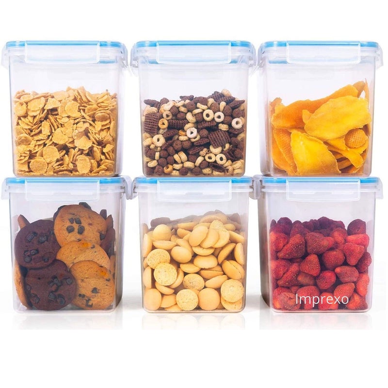 IMPREXO airtight plastic containers for kitchen storage containers for kitchen airtight kitchen containers (Pack of 6, 750 ML) - Image 2