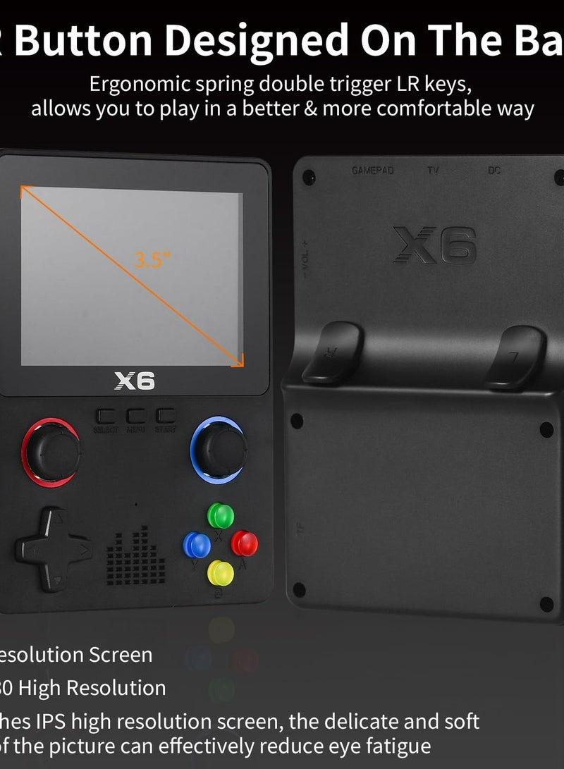 مييلان وحدة تحكم ألعاب محمولة، وحدة ألعاب قديمة مدمجة بسعة 32 جيجابايت و10000+ ألعاب كلاسيكية، شاشة OCA IPS بحجم 3.5 بوصة، عصا تحكم ثنائية ثلاثية الأبعاد، 11 محاكي، وحدة تحكم ألعاب محمولة تدعم إخراج الفيديو إلى التلفاز. - Image 4