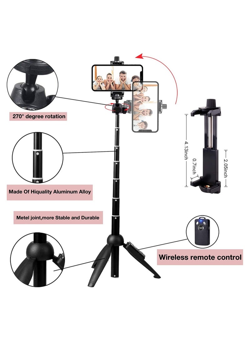 All in one Portable Aluminum Alloy Selfie Stick for iPhone Xs, 40in - Image 2