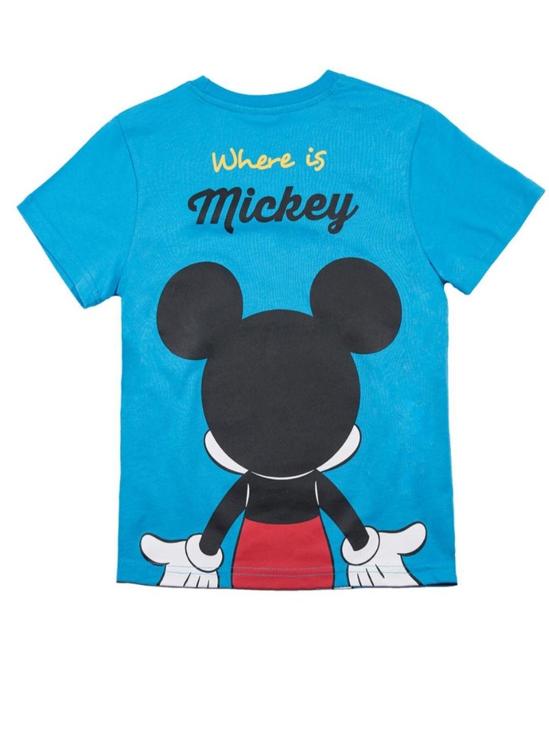 KIDS TV Disney Mickey Mouse Blue T-Shirt For Boys With Screen Print  - Image 2
