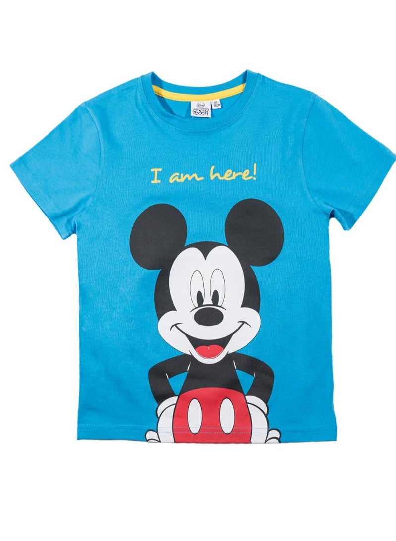 KIDS TV Disney Mickey Mouse Blue T-Shirt For Boys With Screen Print  - Image 1