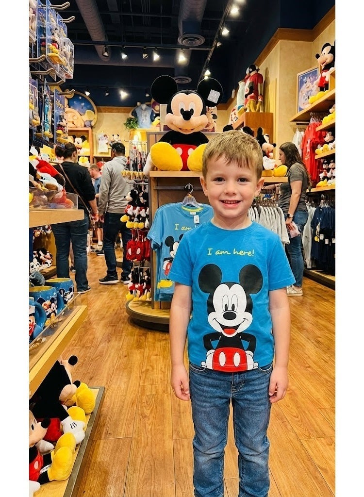 ميكي ماوس تيشيرت ديزني ميكي ماوس أزرق للأولاد بطباعة شاشة من إنتاج كيدز تي في100%قطن - Image 4