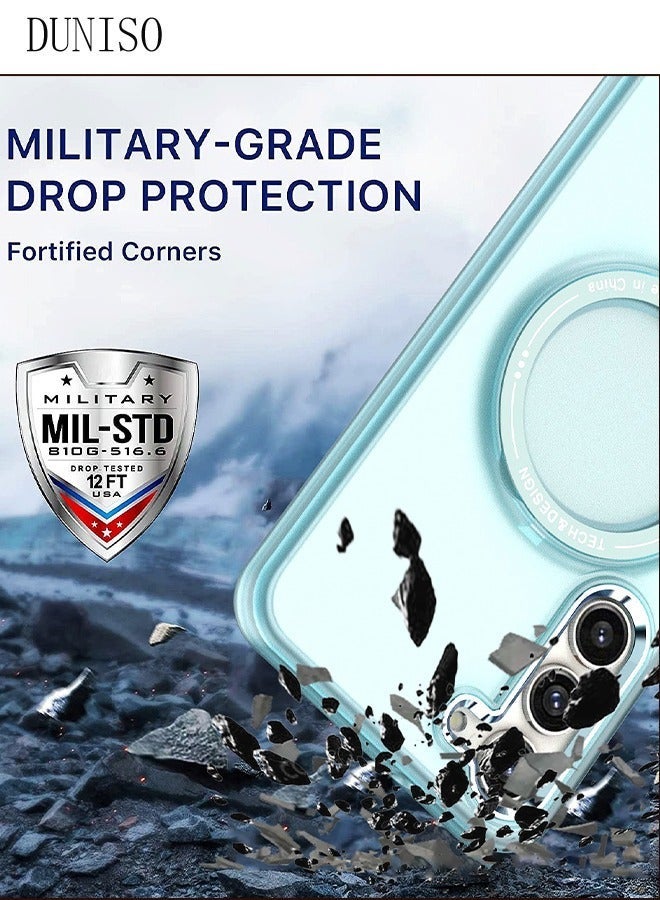 DUNISO Samsung Galaxy S23 Ultra Phone Case 6.8" Full Body Protective Phone Cover Anti-fall Anti-fingerprint Clear Phone Case With Phone Holder and Wireless Charging for Galaxy S23 Ultra 5G Phone Case - Image 5