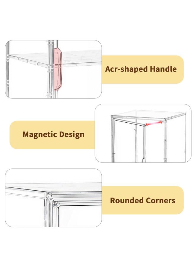 Attelite Clear Bread Box for Kitchen Countertop, Pastry Display Case,3 Layers Adjustable Bread Storage with Magnetic Door Bakery Pastry Display (Large 2pcs) - Image 5