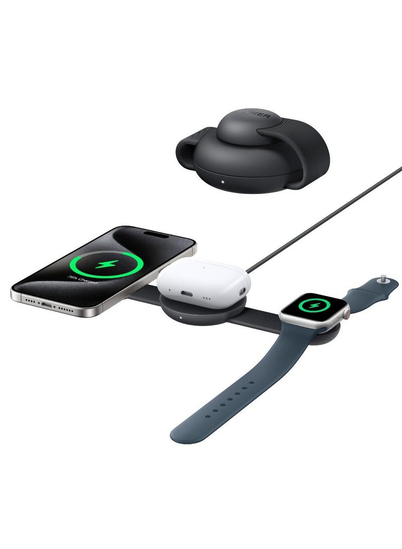 MagSafe Compatible MagGo UFO 3-in-1 Charger, iPhone 17 Wireless Charging Station, 15W Qi2 Certified, Foldable Travel Charging Pad, for iPhone 17/16/15, AirPods, Apple Watch (Not a Power Bank) - Image 1