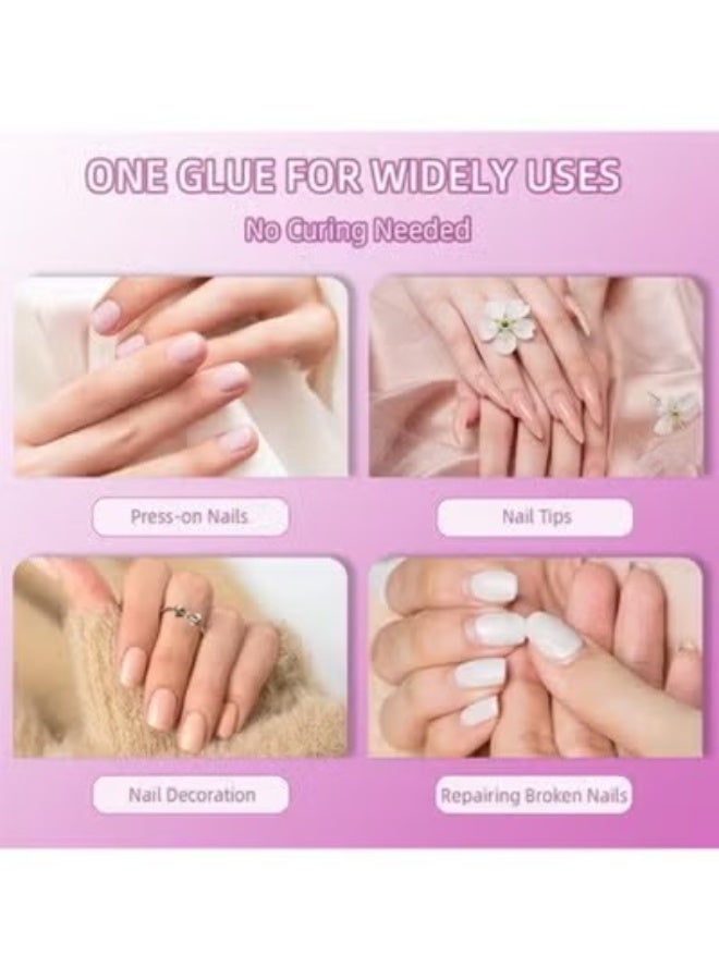 Super Strong Nail Glue for Nail Tips 8ml, Acrylic Nails and Press On Nails, Nail Bond Brush On Nail Glue for Press On Nails Long Lasting Nail Glue for Acrylic Nails Fake Nails Tips - Image 5