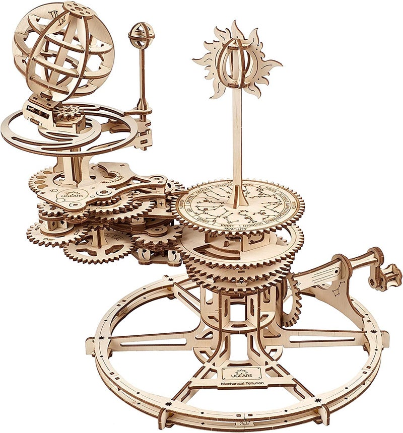 UGEARS Mechanical Tellurion 3D Puzzle - 3D Wooden Puzzled for Adults, Solar System Model Kit, Wooden Model Kits for Adults to Build, Mechanical Models Brain Teaser Puzzle - Image 1