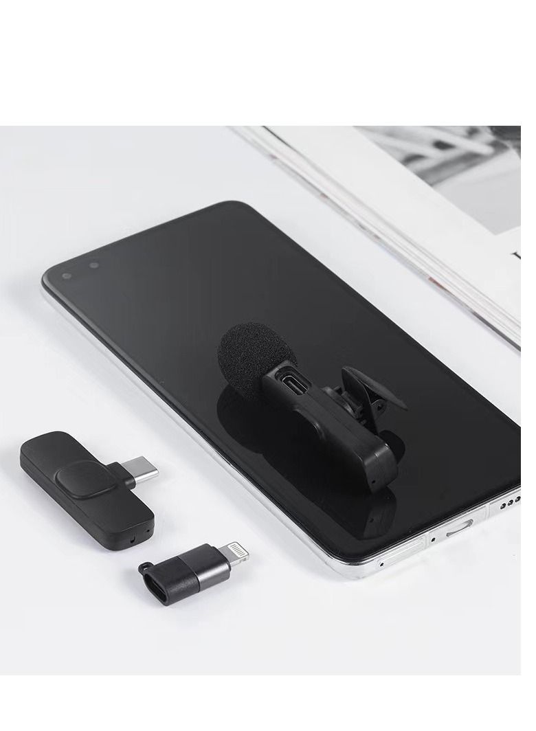 Live streaming wireless clip microphone, one by one, mobile live streaming device, short video recording, listening, and noise reduction microphone  - Image 2