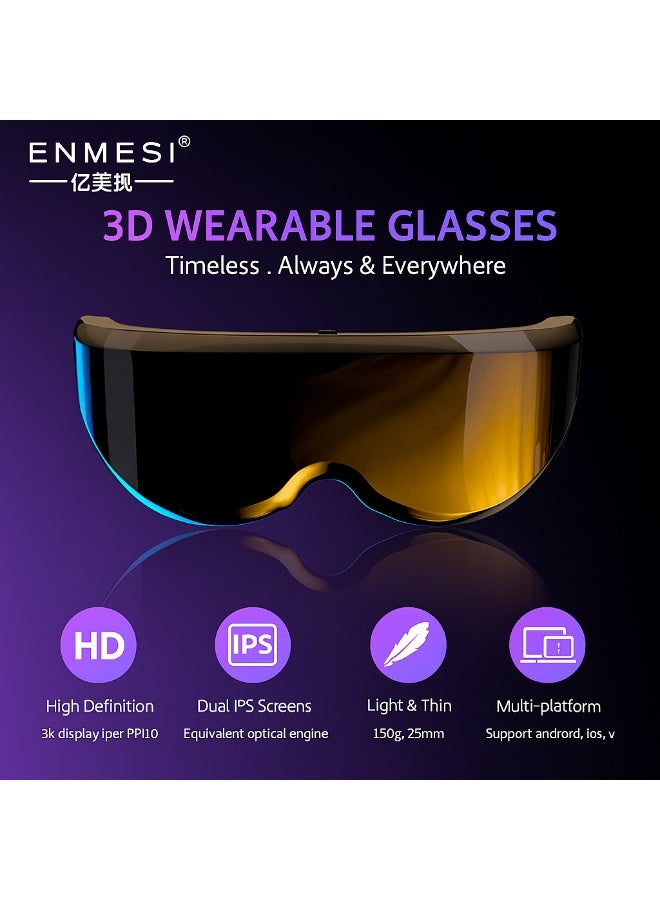 2025 New 3D IMAX HD VR Headset | Ultra-Thin Smart Digital Glasses | IPS Dual Display | Multi-Platform Support - Image 3