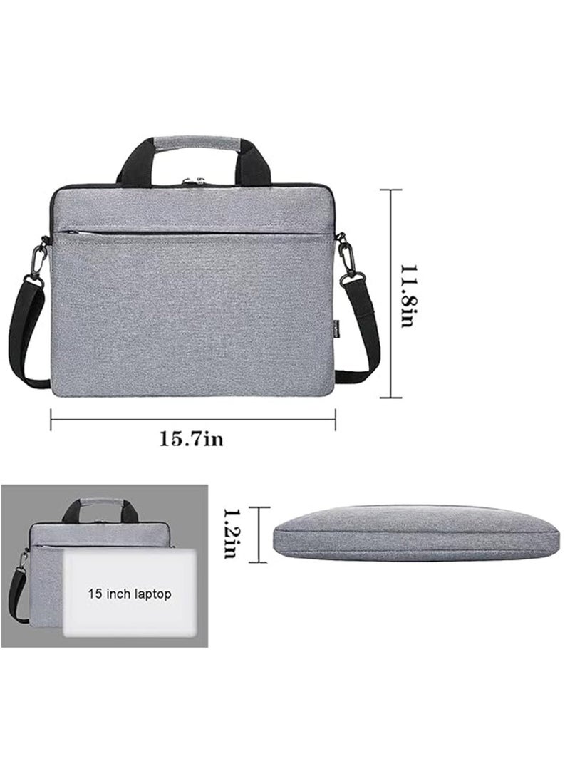 Hihonor Laptop Bag for Women Men Oxford Cloth Laptop Tote Bag Shoulder Bag Carrying Case Adjustable Shoulder 15.6 Inch (Grey)  - Image 4