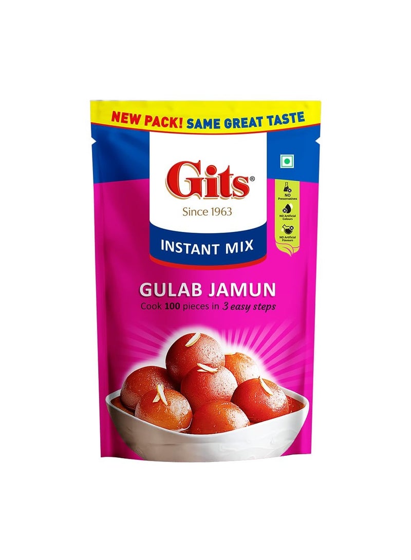 Gits Instant Gulab Jamun Dessert Mix, Makes 100 per Pack, Pure Veg, Delicious Indian Dessert and Mithai, 500g - Image 1