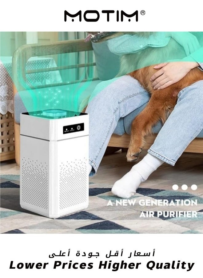 Motim Air Filter Cleaner Air Purifier for Home Large Room Odor Eliminator Remove Allergies Dust Pollen Pet Dander Night Light White  - Image 5