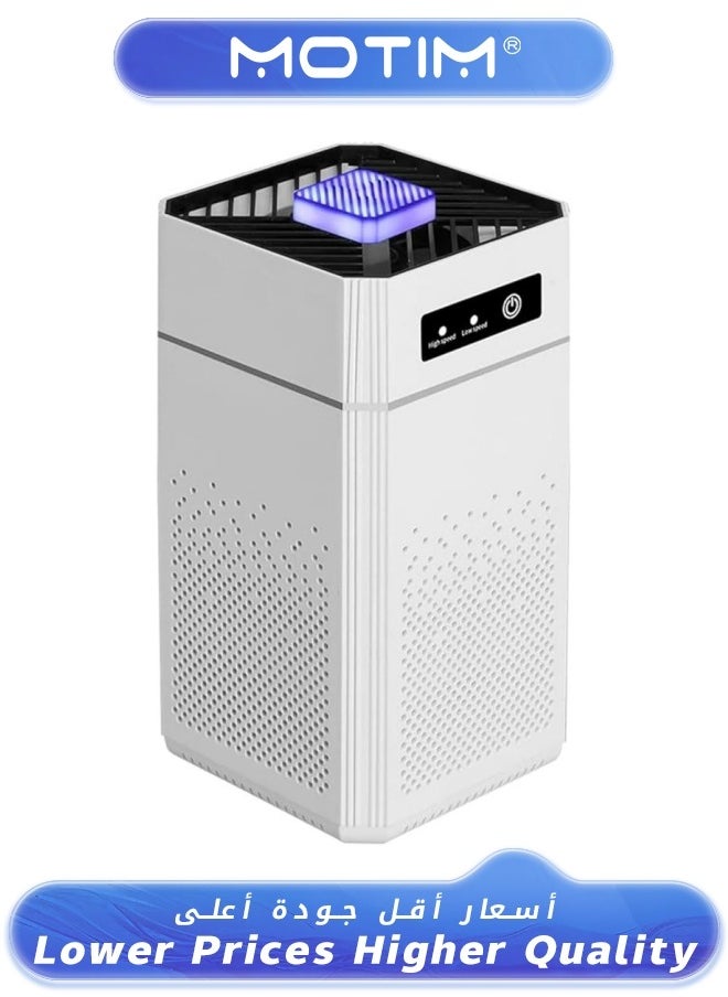Motim Air Filter Cleaner Air Purifier for Home Large Room Odor Eliminator Remove Allergies Dust Pollen Pet Dander Night Light White  - Image 1
