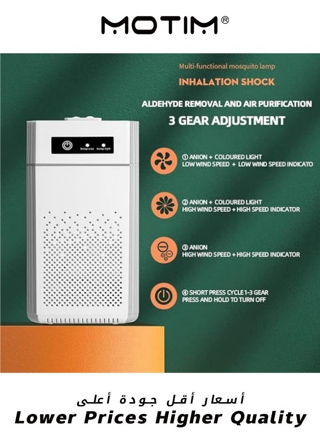 Motim Air Filter Cleaner Air Purifier for Home Large Room Odor Eliminator Remove Allergies Dust Pollen Pet Dander Night Light White  - Image 2