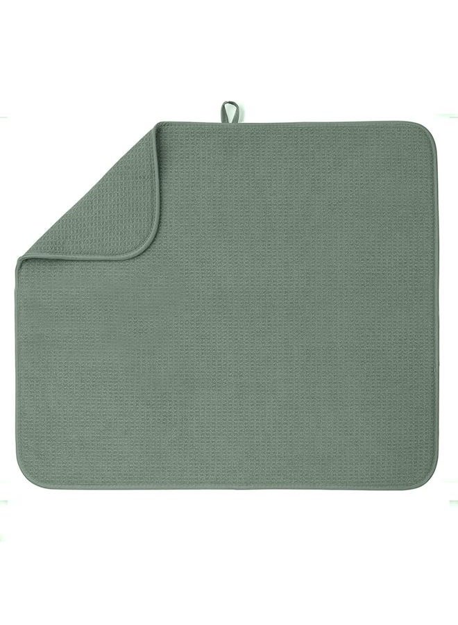 Bellemain XXL Dish Mat Microfiber Dish Drying Mat, Super absorbent (Green, 16" x 18") - Image 1