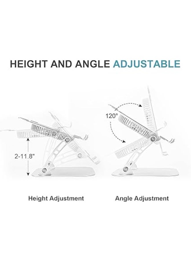 Generic Laptop Cooling Stand with 2 Fans and Phone Holder – 360° Rotating Base – Compatible with Most Laptops – White  - Image 4