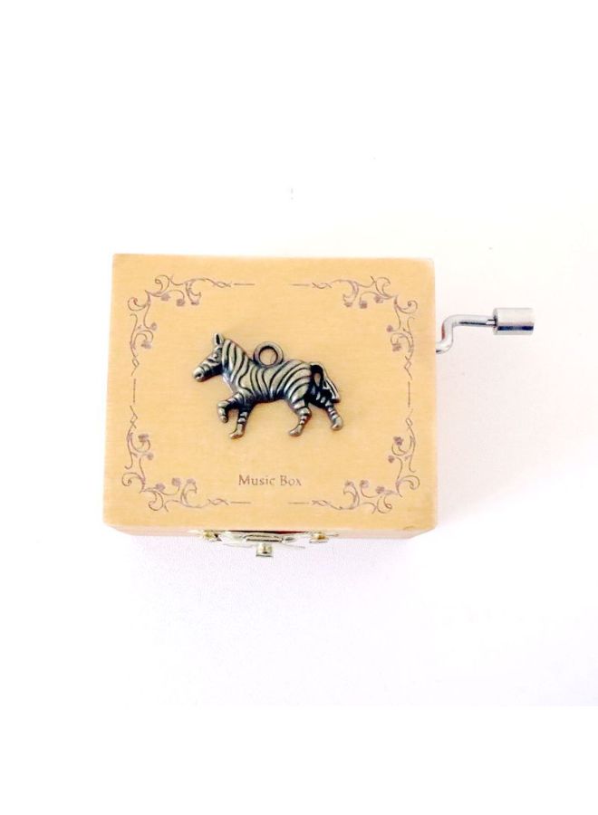 Vintage Small Patch Music Box Metal Wooden Hand Music Box Cute Gift Student Gift Wholesale-Color:Zebra  - Image 1