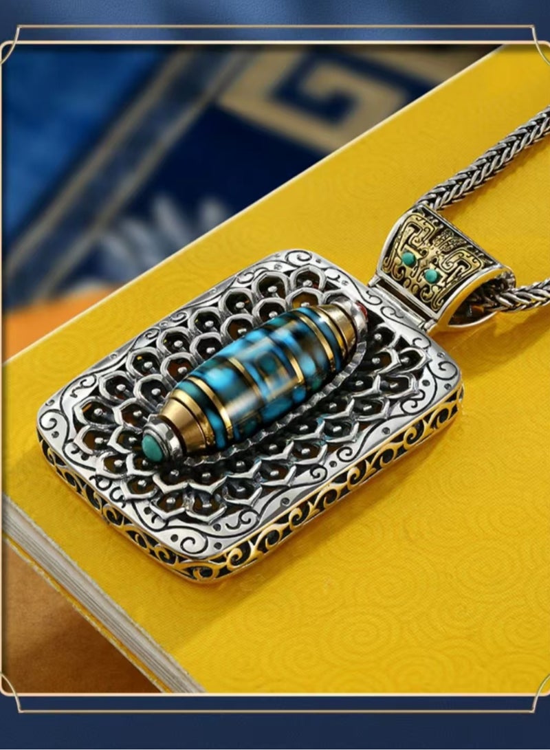 عام قلادة فضية من الصنوبر، قابلة للدوران بين الرجال والنساء - Image 1