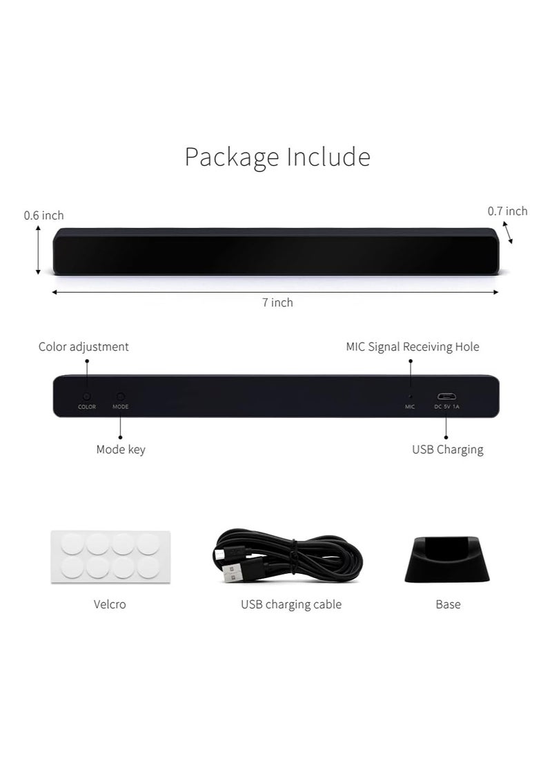 Generic - RGB Voice-Activated Light, 32 Bit Music Level Indicator Aluminum Bar Voice Sound Control Audio Spectrum RGB LED Light Indicator Car Desktop LED Light for Vehicles Recreation Place (Black) - Image 1